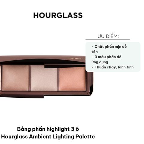 Bảng phấn highlight 3 ô Hourglass Ambient Lighting Palette - Phấn trang điểm mang đến vẻ đẹp tự nhiên cho mọi tông da, không chứa hóa chất độc hại