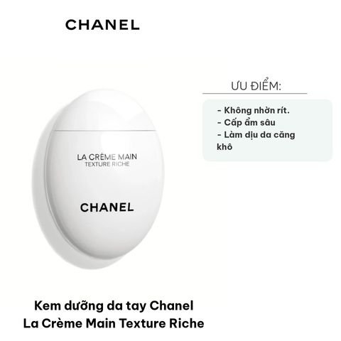 Kem Dưỡng Da Tay Chanel La Crème Main Texture Riche 50ml - Cấp Ẩm, Dưỡng Mềm Da Tay Nhạy Cảm, Hương Hoa Quả Dịu Mát