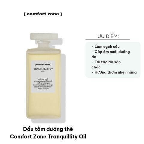 Dầu Tắm Dưỡng Thể Comfort Zone Tranquillity Oil 200ml - Cấp Ẩm và Thư Giãn Da Mềm Mượt, Hương Thơm Dễ Chịu