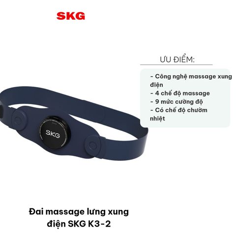 Đai Massage Lưng Xung Điện SKG K3-2 - Thiết Bị Massage TENS EMS Giảm Đau Lưng cho Giải Pháp Thư Giãn Hiệu Quả