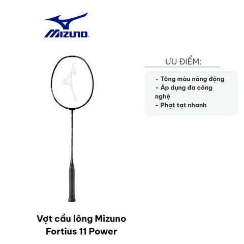 Vợt cầu lông Mizuno Fortius 11 Power - Thiết kế đen nhám, công nghệ truyền lực mạnh mẽ, phù hợp cho vận động viên chuyên nghiệp