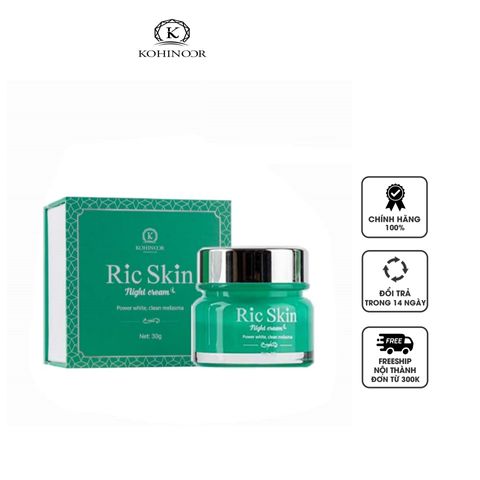 Kem dưỡng đêm mờ nám Ric Skin - Giúp xóa mờ tàn nhang, làm trắng da tự nhiên, phù hợp mọi loại da, chiết xuất thảo mộc 30g