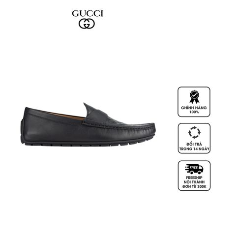 Giày lười nam Gucci Signature Driver Loafer 466904 Black