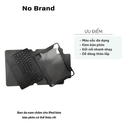 Bao da nam châm cho iPad kèm bàn phím tháo rời - Thiết kế bền bỉ, kết nối Bluetooth nhanh, nhiều màu sắc đa dạng