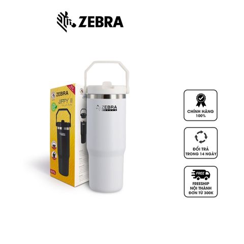 Cốc Giữ Nhiệt Zebra Jiffy II 770ml Có Quai Cầm - Inox SUS304, Nắp Có Ống Hút Tiện Lợi, Thời Gian Giữ Nhiệt Lên Đến 12 Giờ