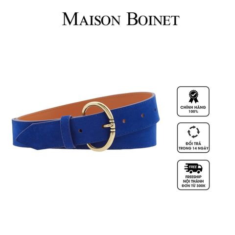 Thắt lưng Maison Boinet Men's Blue Suede D Ring Belt 94100BR