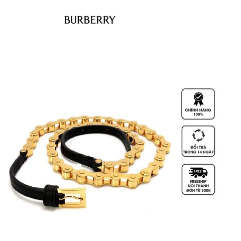 Thắt lưng nữ Burberry Ladies Black Leather And Bicycle Chain Belt