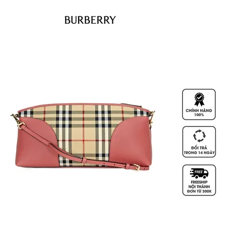 Túi đeo chéo Burberry Chichester Horseferry Check Bag màu be hồng