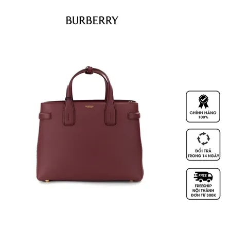Túi đeo chéo Burberry BBR The Banner Handbag màu đỏ mận