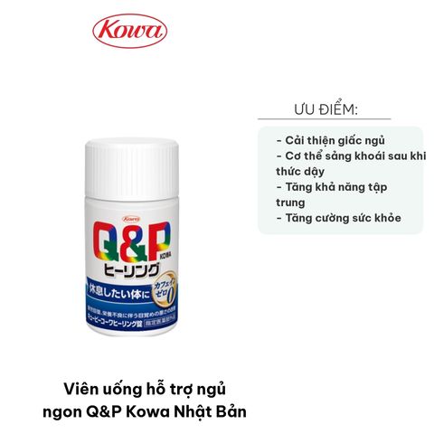 Viên Uống Hỗ Trợ Ngủ Ngon Q&P Kowa Nhật Bản - Cải Thiện Giấc Ngủ, Chiết Xuất Tự Nhiên, Bổ Sung Vitamin Cho Giấc Ngủ Sâu Hơn
