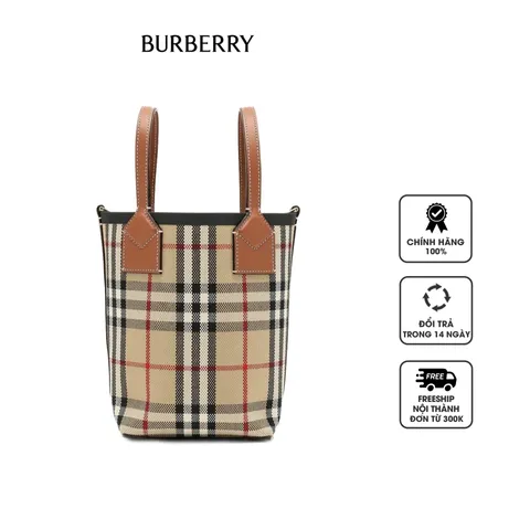 Túi xách Burberry Mini London Bag In Vintage Check màu nâu