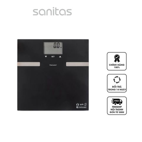 Cân Sức Khỏe Sanitas SBF73 Kết Nối Ứng Dụng Thông Minh - Theo Dõi Trọng Lượng, Chỉ Số Sức Khỏe, Phân Tích BMI, Hỗ Trợ Đến 8 Người Dùng