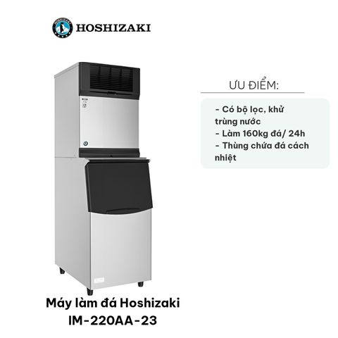 Máy Làm Đá Hoshizaki IM-220AA-23 - Công Nghệ Tiên Tiến, Sản Xuất 160kg Đá/24h, Thép Không Gỉ Bền Bỉ, Thích Hợp Cho Nhà Hàng và Quầy Bar