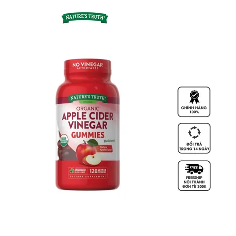 Kẹo dẻo giấm táo Nature’s Truth Organic Apple Cider Vinegar 500mg