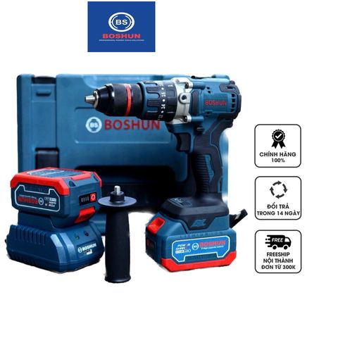 Máy Khoan Boshun 13 Ly Động Cơ Không Chổi Than - AutoLock, Mô Men Xoắn 130Nm, Đa Chức Năng Khoan Vít, Thiết Kế Tiện Lợi