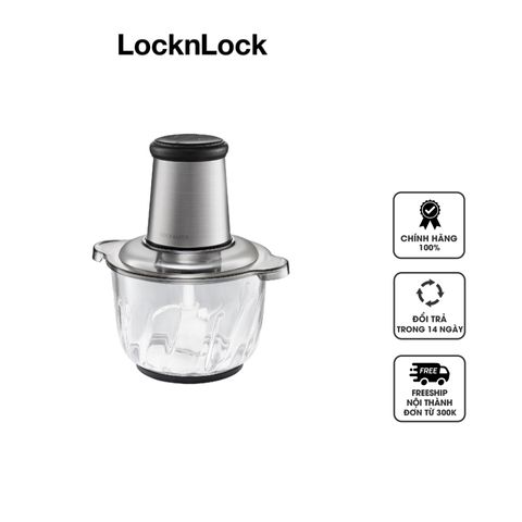 Máy Xay Thịt Cối Thủy Tinh Lock&Lock EJM186SLV 2.4L - Công Suất 400W, Lưỡi Dao Kép Bằng Thép Không Gỉ, Chất Liệu Bền, Thiết Kế Gọn Nhẹ