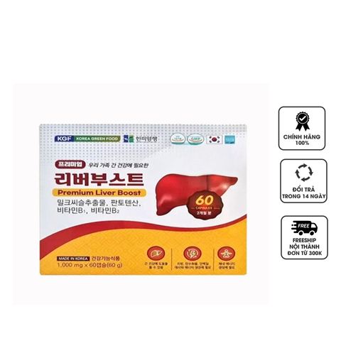 Viên Uống Hỗ Trợ Chức Năng Gan Hanmi Premium Liver Boost - Chiết Xuất Tự Nhiên, Giải Độc Gan, Cải Thiện Nóng Trong, 60 Viên