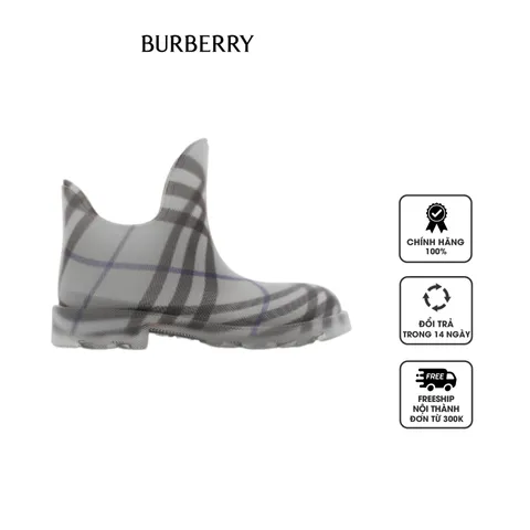 Giày Boots Burberry Check Rubber Marsh Low Boots 80881241 Lichen