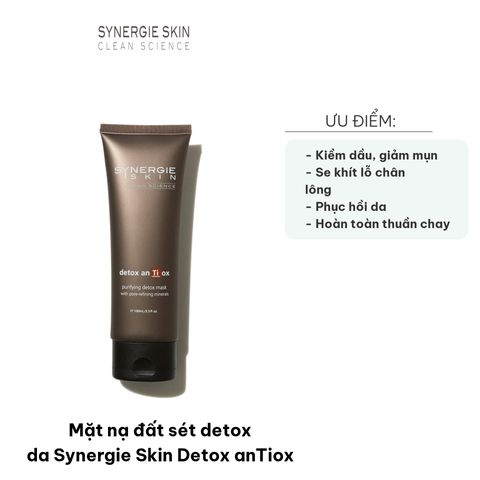 Mặt Nạ Đất Sét Detox Da Synergie Skin Detox anTiox - Giải Quyết Tình Trạng Tắc Nghẽn Da, Se Khít Lỗ Chân Lông, Làm Sáng Da 100ml