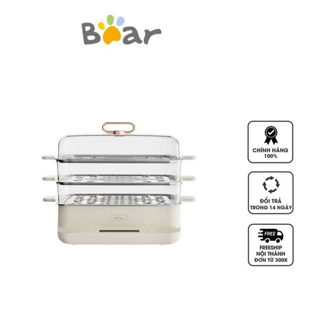 Nồi Hấp 3 Tầng Đa Năng Bear SB-NH12L 12L - Chế Độ Hấp Hải Sản, Thịt, Bánh Bao, Giữ Nhiệt Tự Động, Dễ Dàng Sử Dụng