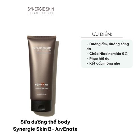 Sữa Dưỡng Thể Body Synergie Skin B-JuvEnate 200ml - Làm Sáng Da Với Niacinamide 9%, Phục Hồi Độ Ẩm, Giúp Da Mịn Màng, Khỏe Mạnh