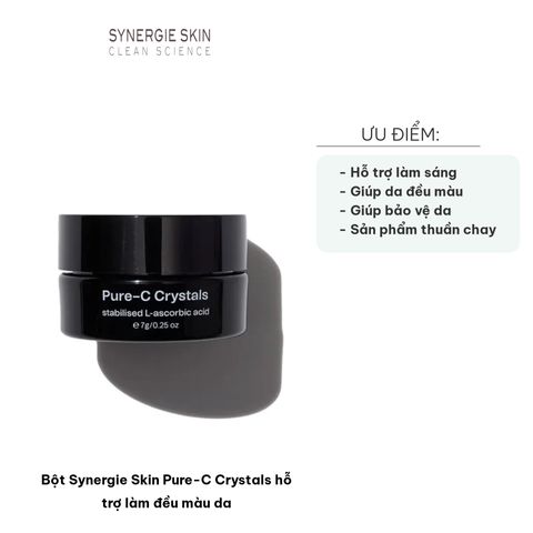 Bột Synergie Skin Pure-C Crystals - Hỗ Trợ Làm Sáng Da, Giảm Thâm Sạm, Chống Oxy Hóa - Dưỡng Da Mặt Tự Nhiên 7g