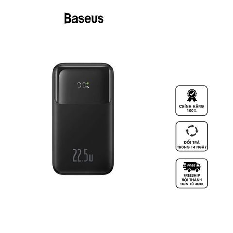 Sạc Dự Phòng Baseus Comet Series 22.5W - Dual Cable Type C & Lightning, Màn Hình LED, Sạc Nhanh QC 3.0, Kẹp Tiện Dụng