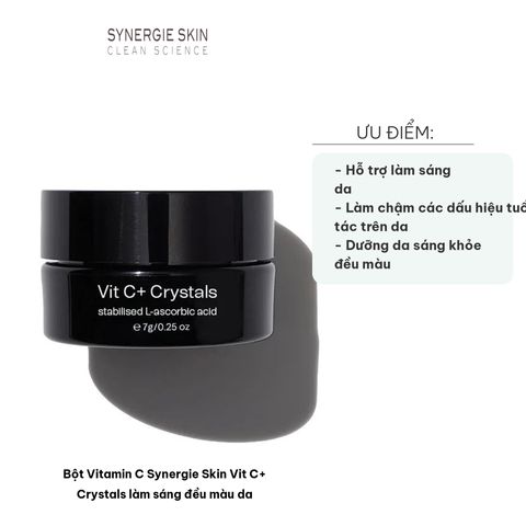 Bột Vitamin C Synergie Skin Vit C+ Crystals 7g - Làm sáng da, đều màu, chống lão hóa, phù hợp mọi loại da