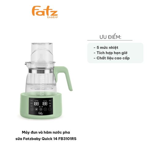 Máy đun và hâm nước pha sữa Fatzbaby Quick 14 FB3101RS - Chức năng giữ ấm 48 giờ, hẹn giờ, dung tích 1.2L, điều khiển LED cảm ứng