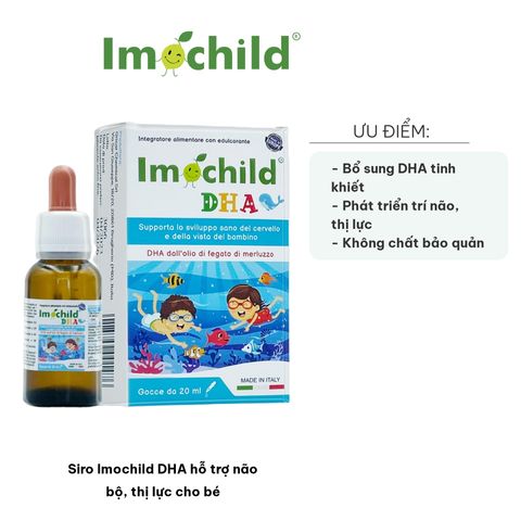 Siro Imochild DHA 20ml - Bổ Sung DHA Hỗ Trợ Phát Triển Não Bộ và Thị Lực Cho Trẻ Từ 6 Tháng Tuổi
