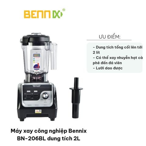 Máy xay sinh tố công nghiệp Bennix BN-206BL 2L 2200W - Lưỡi inox bền bỉ, lý tưởng cho quán bar và gia đình
