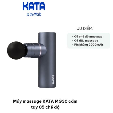 Máy massage cầm tay KATA MG30 - Thiết bị trị liệu 4 đầu massage, 5 chế độ, Pin 2000mAh, Giúp thư giãn cơ thể hiệu quả