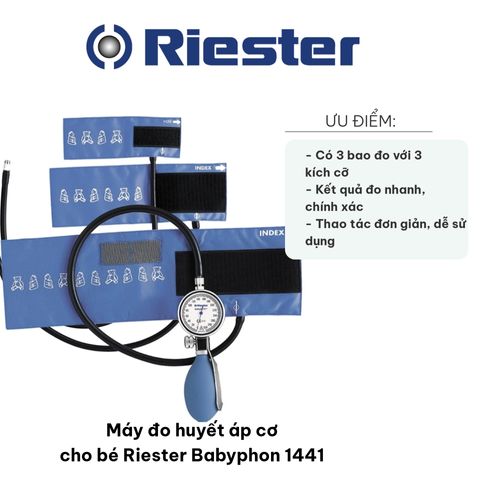 Máy Đo Huyết Áp Cơ Cho Bé Riester Babyphon 1441 - Thiết Bị Kiểm Tra Huyết Áp Chính Xác, Có 3 Bao Quấn Nhỏ Gọn Dành Cho Trẻ Sơ Sinh Tới Nhỏ