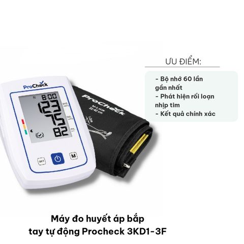 Máy Đo Huyết Áp Bắp Tay Tự Động Procheck 3KD1-3F - Kết Quả Chính Xác, Ghi Nhớ 60 Lần, Công Nghệ IHB, Dễ Dùng