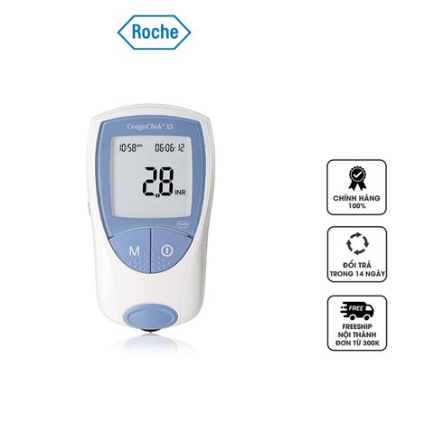 Máy thử đông máu CoaguChek XS - Thiết bị đo INR tại nhà, chính xác và nhanh chóng, màn hình LCD dễ sử dụng, bộ nhớ 100 kết quả.