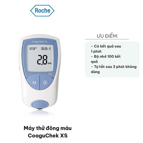 Máy thử đông máu CoaguChek XS - Thiết bị đo INR tại nhà, chính xác và nhanh chóng, màn hình LCD dễ sử dụng, bộ nhớ 100 kết quả.