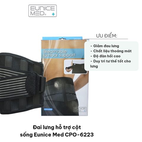 Đai Lưng Hỗ Trợ Cột Sống Eunice Med CPO-6223 - Giúp Giảm Đau Lưng, Bảo Vệ Lưng Tốt Nhất Với Thiết Kế Thoáng Khí, Chất Liệu Đẹp