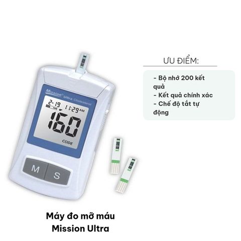 Máy Đo Mỡ Máu Mission Ultra - Thiết Bị Kiểm Soát Cholesterol Chính Xác Từ Đầu Ngón Tay, Dễ Sử Dụng Tại Nhà, Bảo Vệ Sức Khỏe