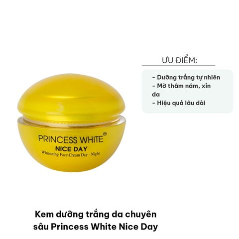 Kem Dưỡng Trắng Da Chuyên Sâu Princess White Nice Day - Dưỡng Ẩm, Làm Mờ Nám, Chống Nẵng SPF45, Phục Hồi Da Khỏe Mạnh