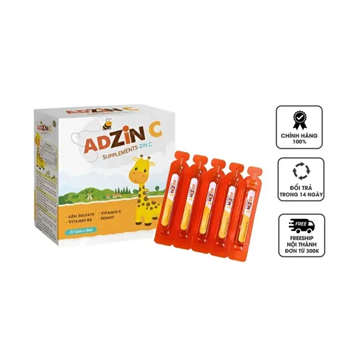 Dung dịch uống ADZIN C hỗ trợ bổ sung kẽm, vitamin C cho bé