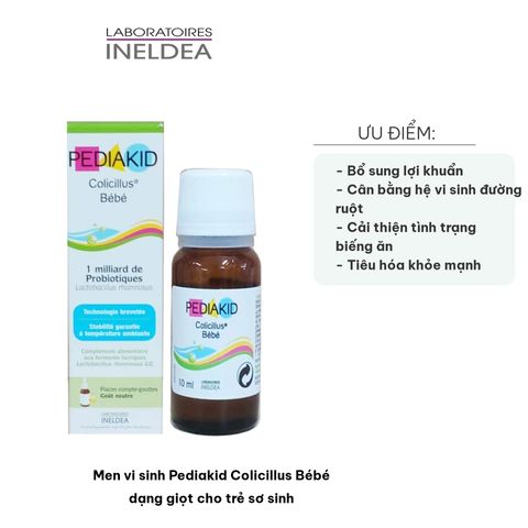 Men vi sinh Pediakid Colicillus Bébé dạng giọt cho trẻ sơ sinh - Hỗ trợ tiêu hóa, bổ sung lợi khuẩn, tăng cường hấp thu dinh dưỡng