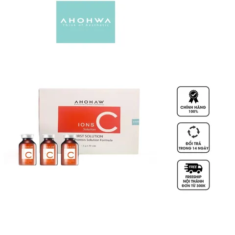 Bột Vitamin C Nguyên Chất Ahohwa M.A.P Ions C Solution - Chăm Sóc Da Trắng Sáng, Phục Hồi Sắc Da, Cải Thiện Nếp Nhăn, Hộp 20 Ống