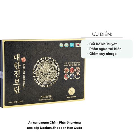 An Cung Ngưu Chính Phủ Rồng Vàng Cao Cấp Daehan Jinbodan Hàn Quốc - Hỗ Trợ Bồi Bổ Sức Khỏe Cho Người Trên 30 Tuổi