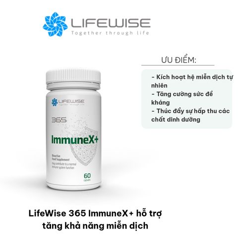 Viên Uống Tăng Cường Miễn Dịch LifeWise 365 ImmuneX+ - Hỗ Trợ Khỏe Mạnh Tự Nhiên, Hệ Thống Miễn Dịch Tốt Nhất