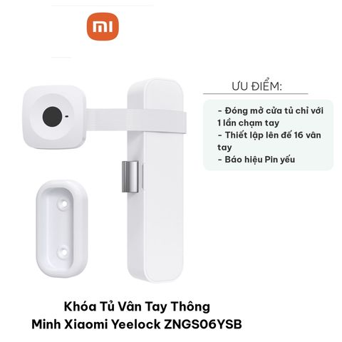 Khóa Tủ Vân Tay Thông Minh Xiaomi Yeelock ZNGS06YSB - Mở Khóa Nhanh 0.5s, Lưu 16 Vân Tay, Tích Hợp Thiết Kế Hiện Đại