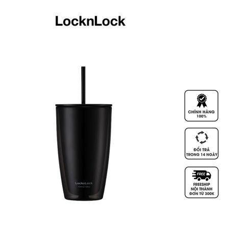 Ly nhựa 2 lớp Lock&Lock kèm ống hút HAP507 750ml - Chống nhiệt, thiết kế tiện dụng, lý tưởng cho nước lạnh và nước đá