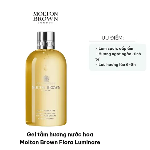 Gel tắm hương nước hoa Molton Brown Flora Luminare 300ml - Sữa tắm cao cấp nữ tính với hương hoa bách hợp và hoa cam, cấp ẩm và làm sạch da