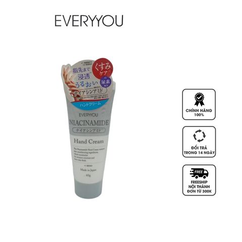 Kem Dưỡng Da Tay Everyyou Niacinamide - Làm Sáng, Cấp Ẩm, Phục Hồi Da Mềm Mại, Chống Nhăn - 60g