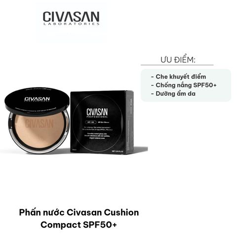 Phấn Nước Civasan Cushion Compact SPF50+ - Che Khuyết Điểm Hoàn Hảo, Dưỡng Ẩm Tự Nhiên, Phù Hợp Với Mọi Loại Da