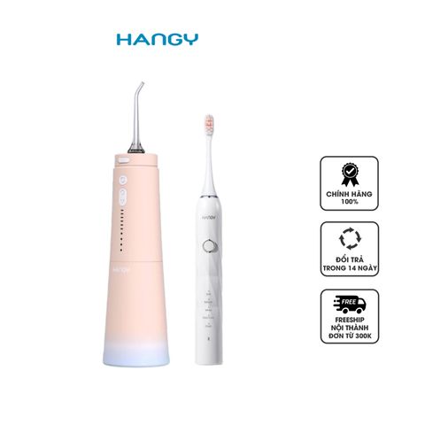 Combo máy tăm nước HANGY HG23 và bàn chải điện HY23 Pro - Bộ chăm sóc răng miệng hiện đại, chống nước IPX7, hiệu năng cao